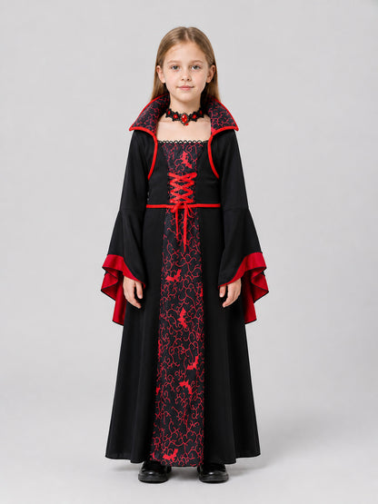 Vampire Halloween Dress with Necklace on-model view