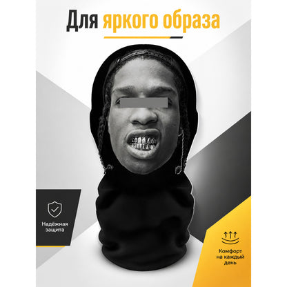 Black and Gray Halloween Mask for Cosplay and Parties main product view