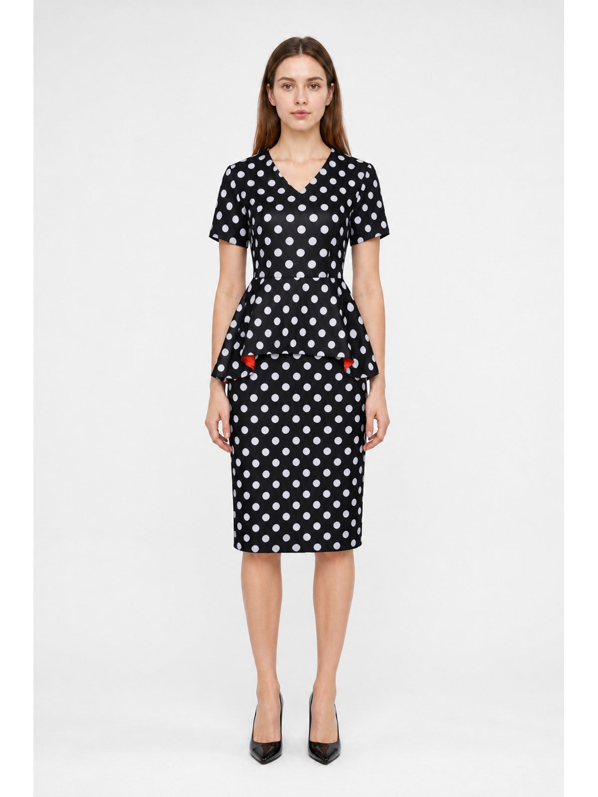 Cosplay Costume Set with Polka-Dot Top and Skirt main product view