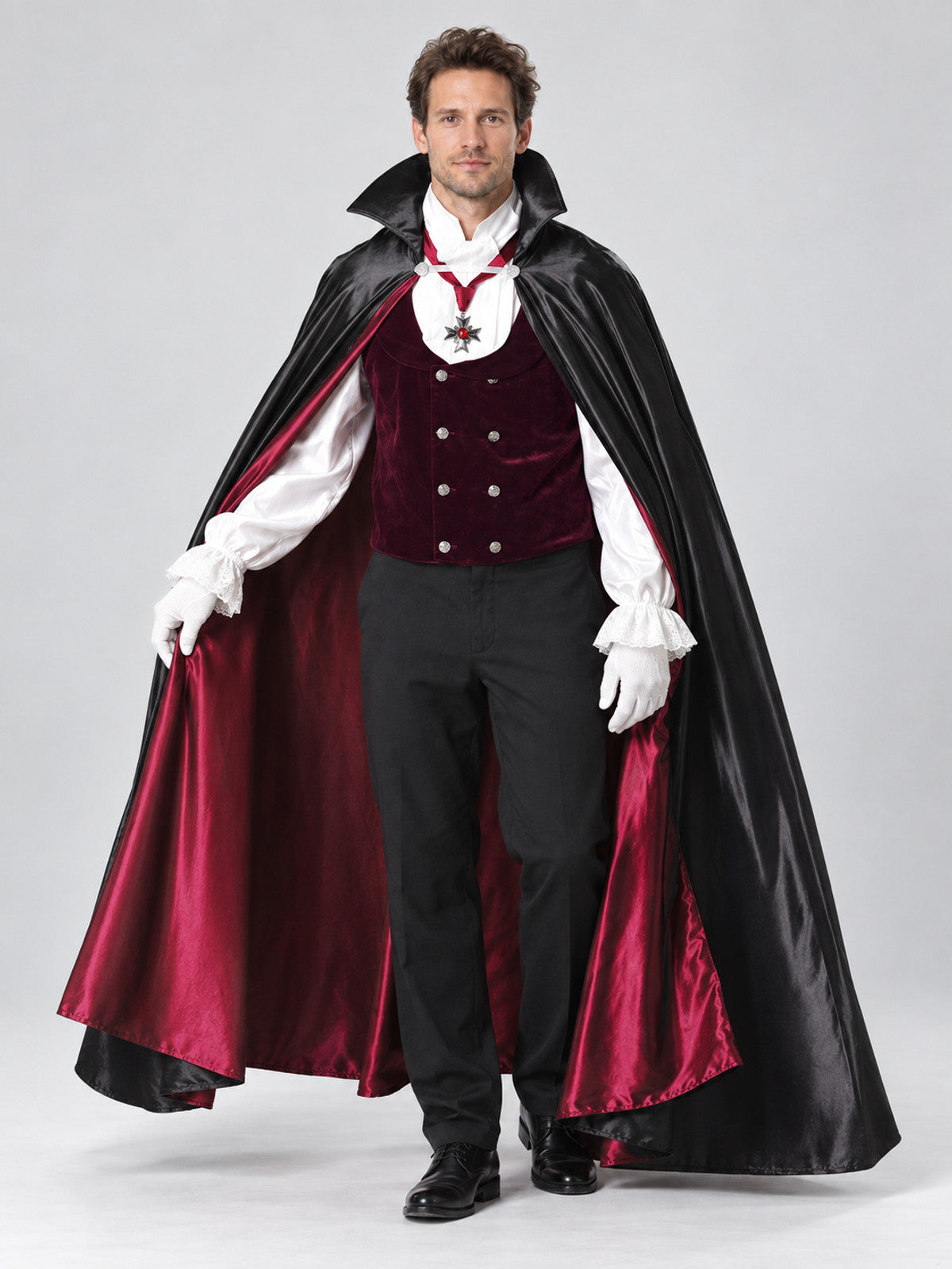 Adult Vampire Costume with Black Cape