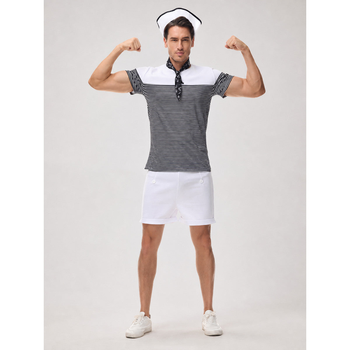 Striped Nautical Stage Costume with Shorts