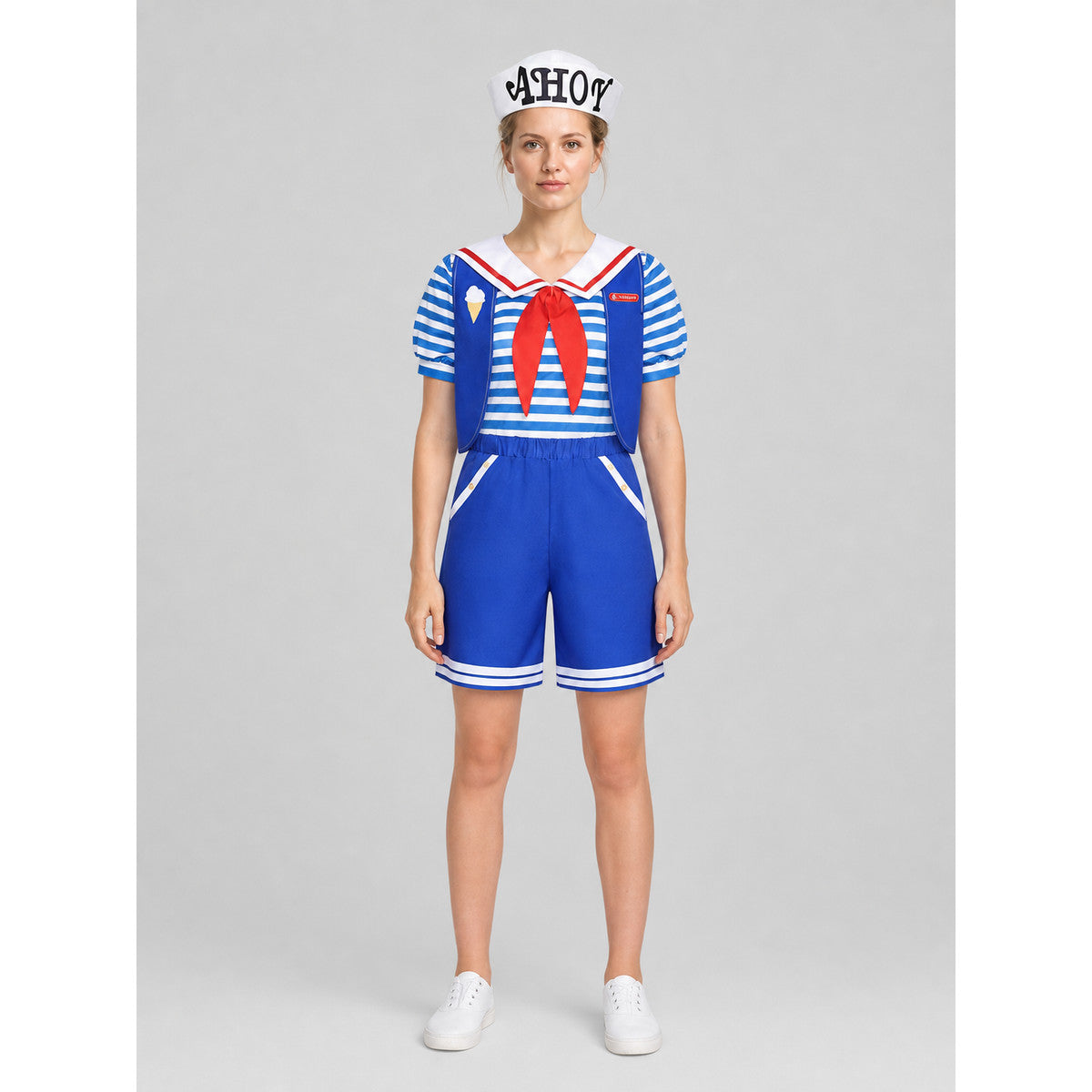 Stranger Things Cosplay Costume, Nautical Style on-model view