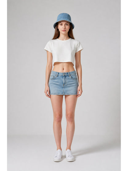 Clothing Set: Bucket Hat, Cropped Top, and Skirt