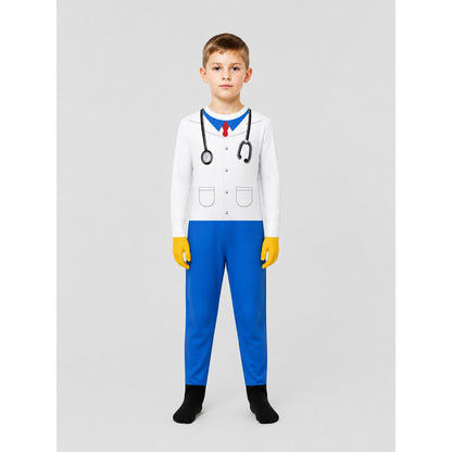 Deer Doctor Carnival Costume with Antlers on-model view