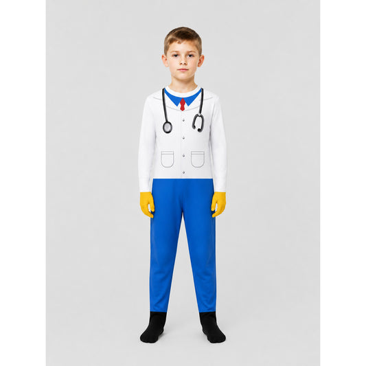 Deer Doctor Carnival Costume with Antlers on-model view