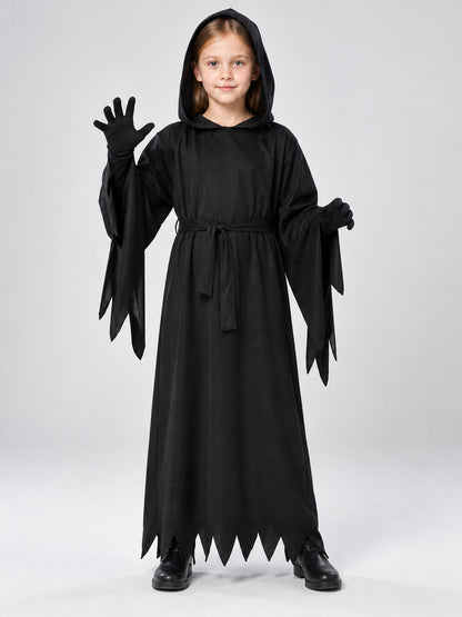 Carnival Costume with Hood and Gloves on-model view