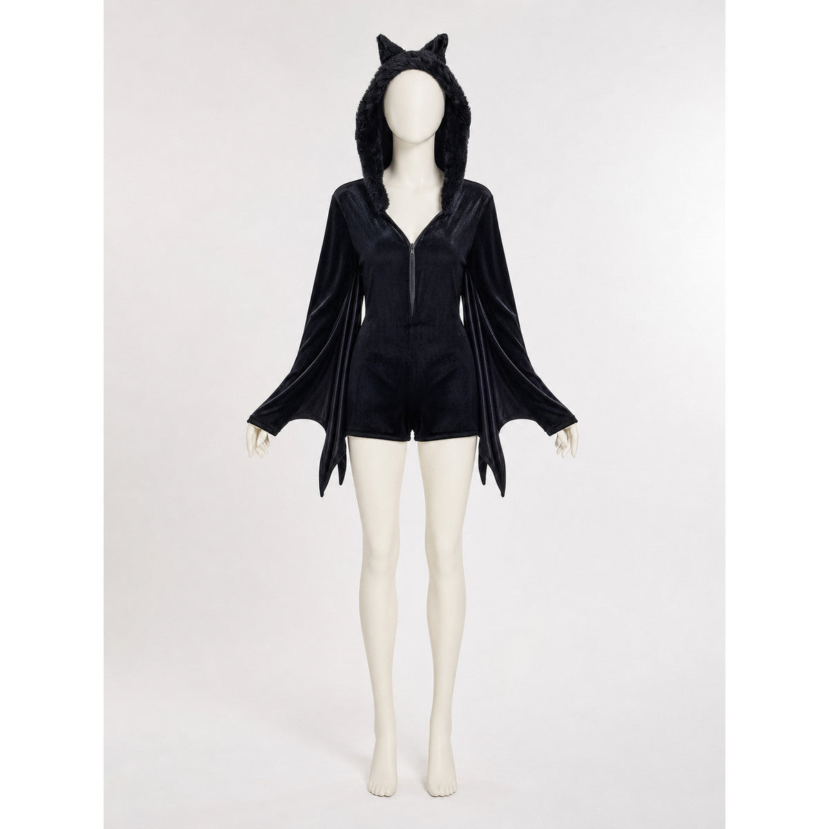Hooded Bat Jumpsuit with Wings