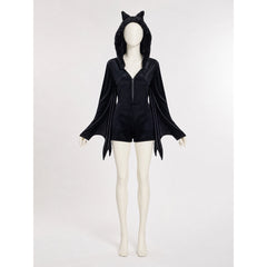 Hooded Bat Jumpsuit with Wings