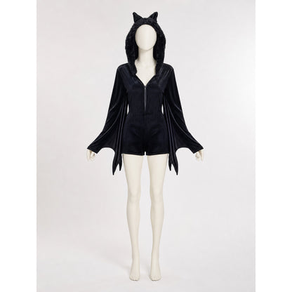 Hooded Bat Jumpsuit with Wings