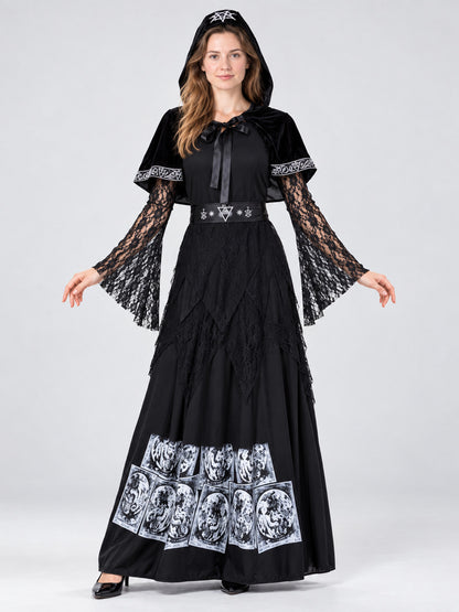 Vampire Costume with Dress, Cape, and Belt