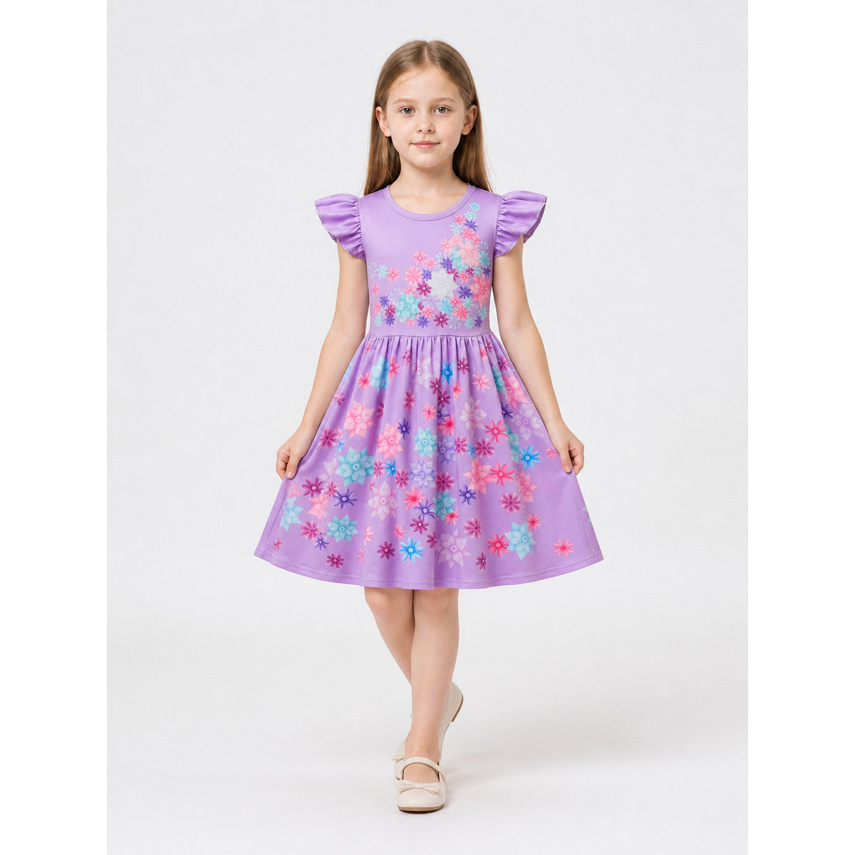 Purple Floral Carnival Dress for Cosplay main product view