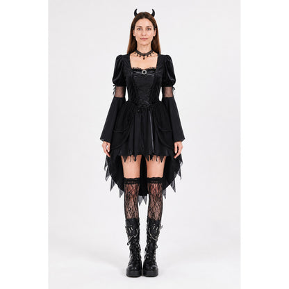 Black Gothic Witch Dress for Halloween and Stage Performances main product view