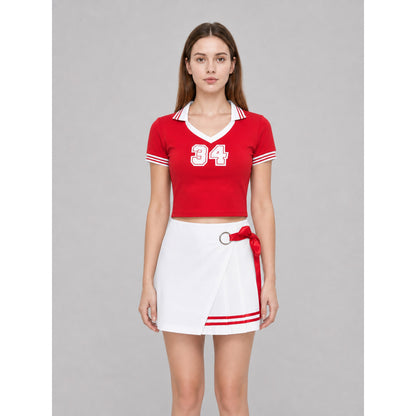 Cheerleading-Style Performance Costume, Top and Skirt front view