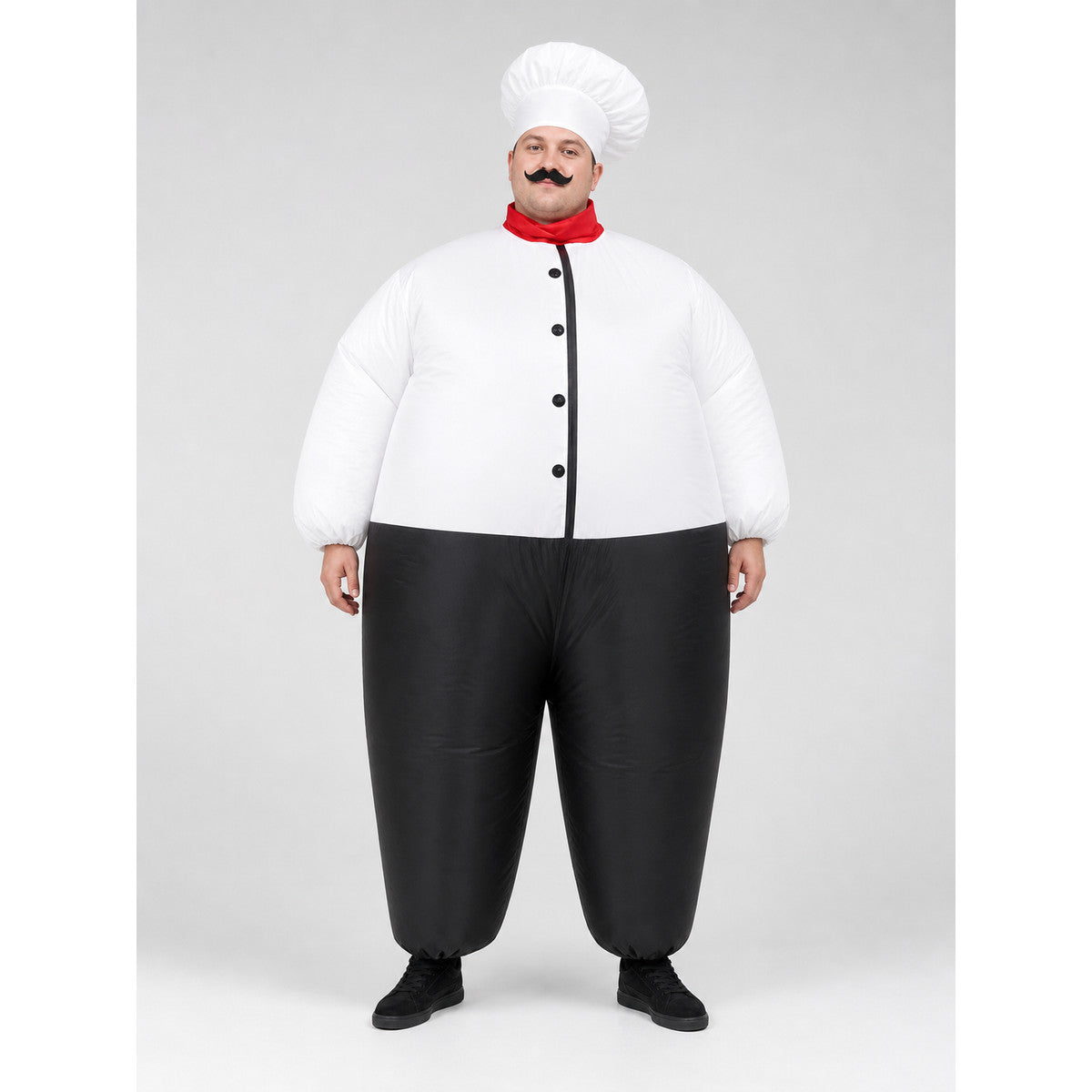 Inflatable Chef Costume with Hat and Mustache on-model view