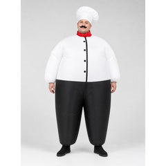 Inflatable Chef Costume with Hat and Mustache