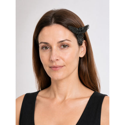 Black Halloween Carnival Raven-Shaped Hair Clip main product view