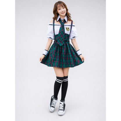 School Uniform–Style Stage Costume with Tie
