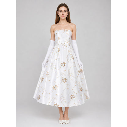 The Princess Diaries Cosplay Dress with Gloves on-model view