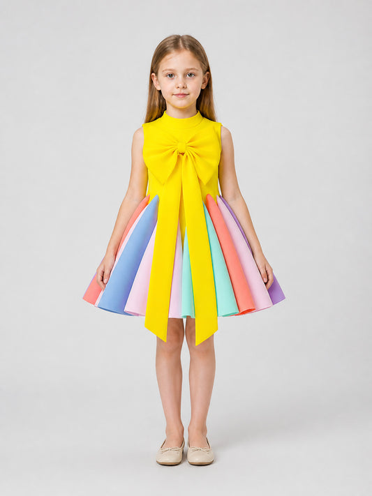 A-Line Princess Dress with Bow AL6110 for Fashion Shows on-model view