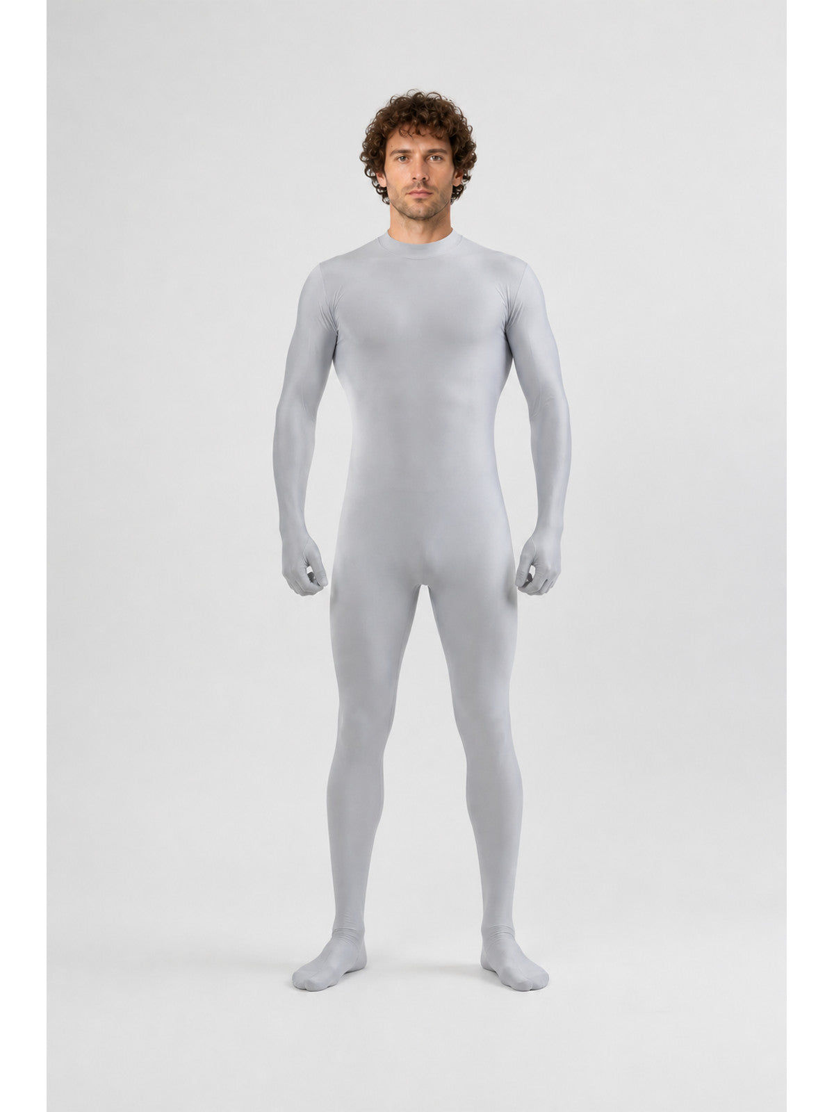 Light Gray Jumpsuit with Enclosed Hands and Feet main product view