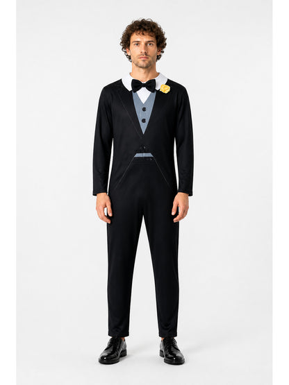 Jumpsuit with White Collar and Bow Tie main product view