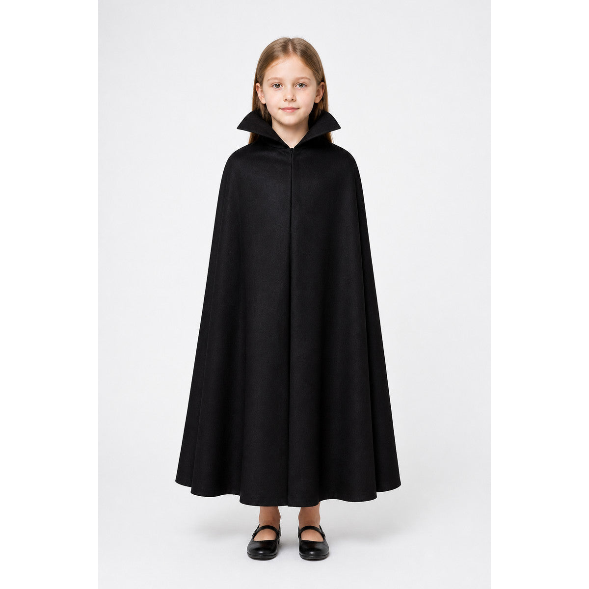 Black Vampire Cloak with High Collar main product view