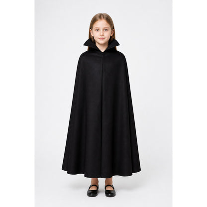 Black Vampire Cloak with High Collar main product view