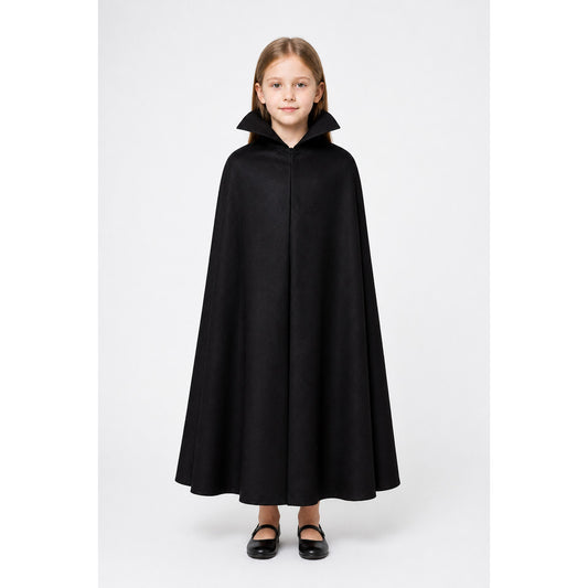 Black Vampire Cloak with High Collar main product view