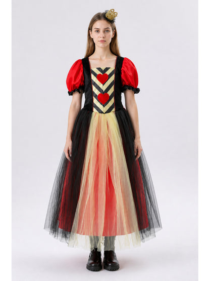 Queen of Hearts Costume with Hearts and Layered Skirt main product view