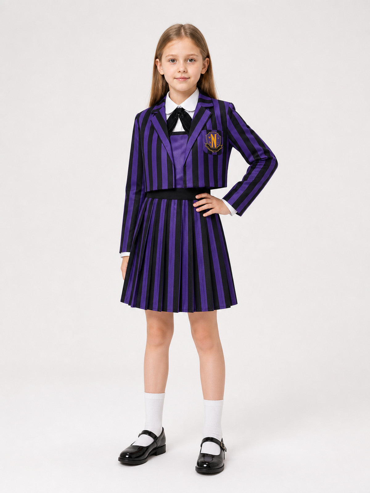 Purple and Black Striped Carnival Costume for Cosplay main product view