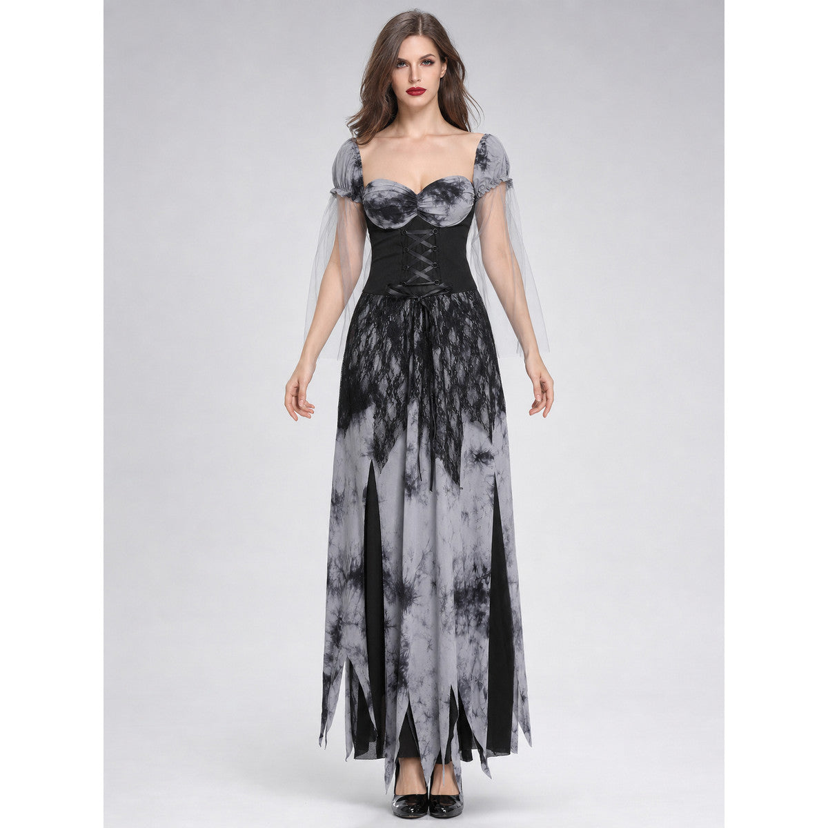 Cosplay costume dress with puff sleeves