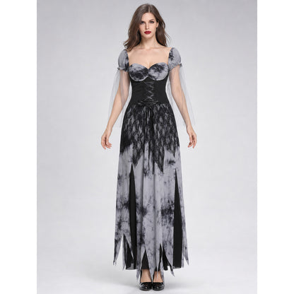Cosplay costume dress with puff sleeves