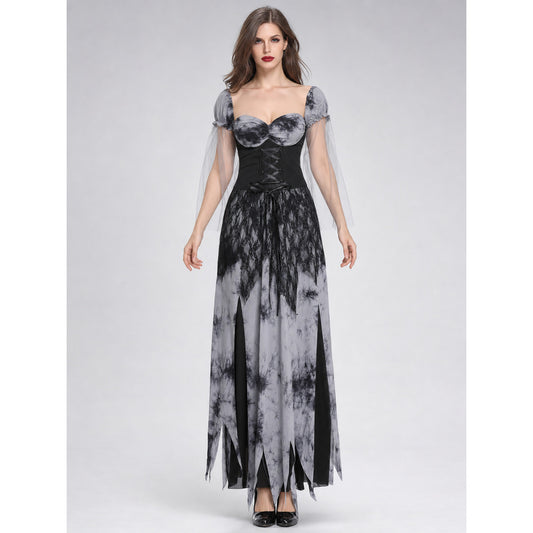 Cosplay costume dress with puff sleeves