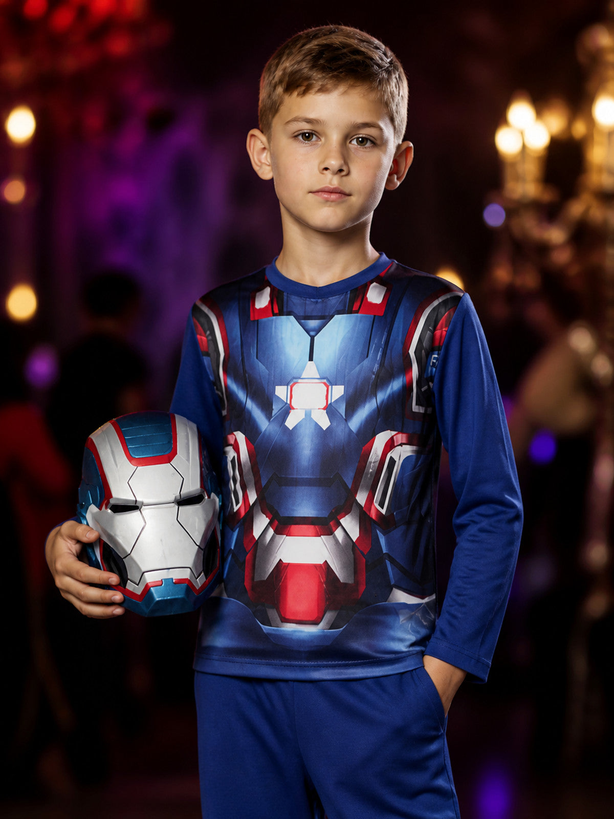 Iron Man Costume, Form-Fitting Cosplay Jumpsuit on-model view