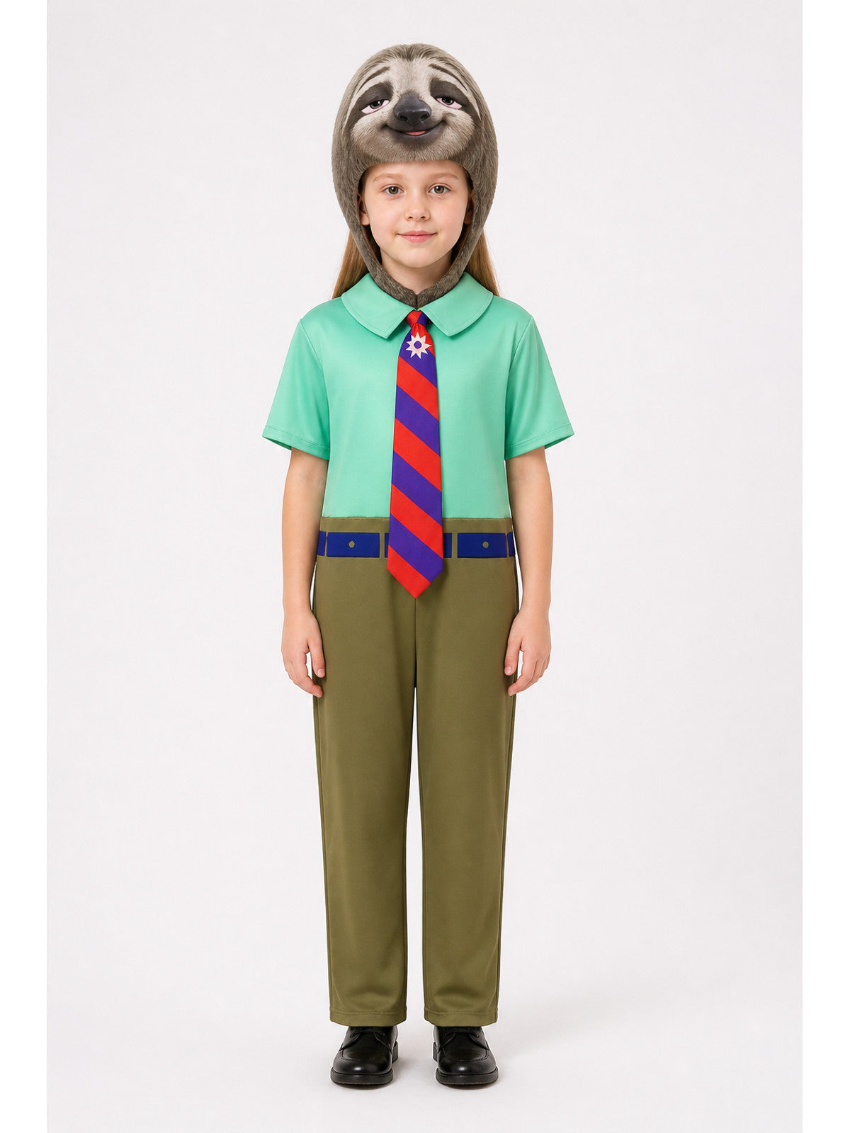 Sloth Jumpsuit with Tie and Belt, Carnival Costume main product view