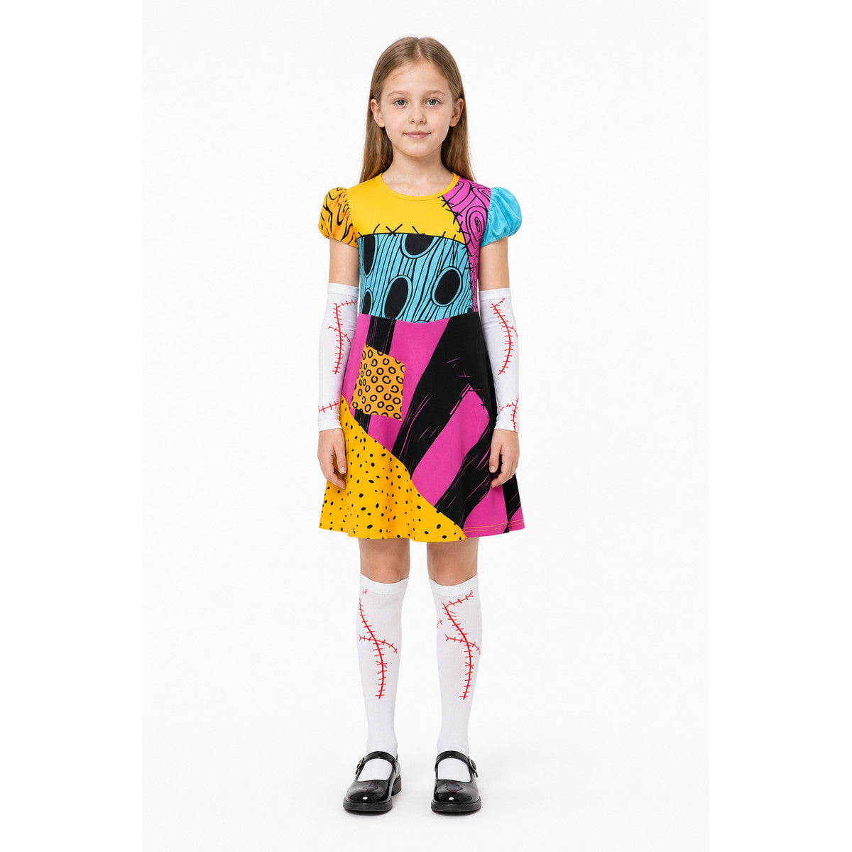 Girls’ Sally Patchwork Costume Dress for Halloween main product view