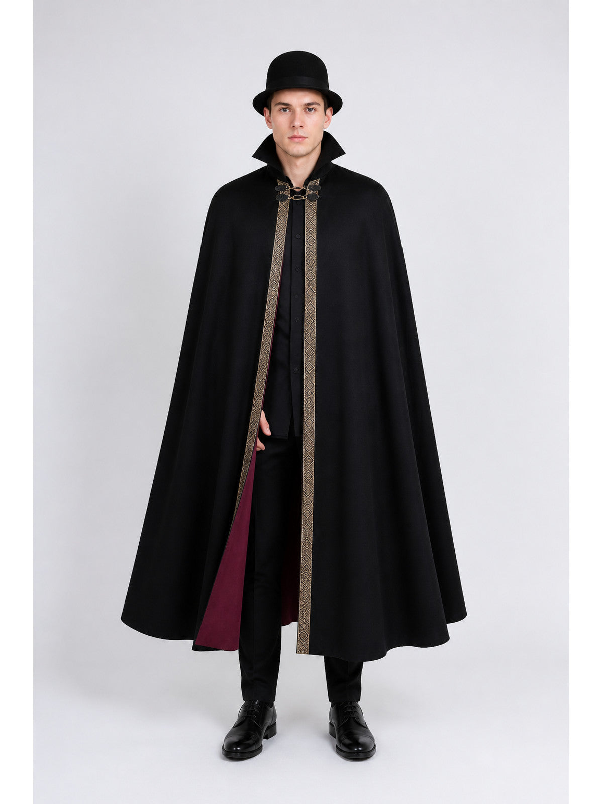 Cape with a High Collar and Gold Trim for Cosplay main product view