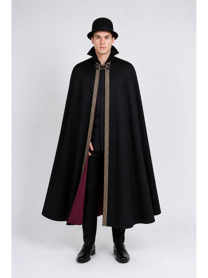 Cape with a High Collar and Gold Trim for Cosplay main product view