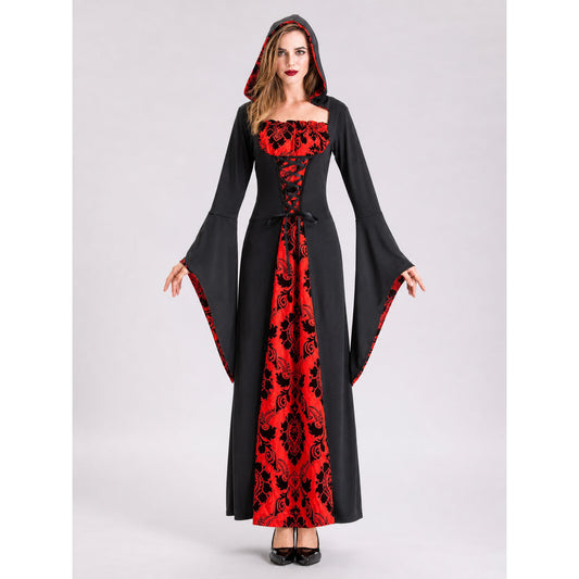 Long Gothic-Style Hooded Dress