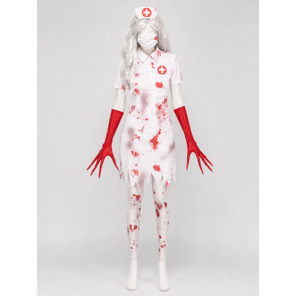 Zombie Nurse Costume with Bloody Marks