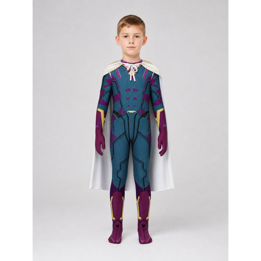 Superhero cosplay jumpsuit costume with mask