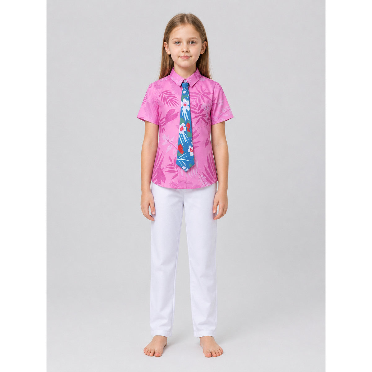 Children's Stage Costume: Shirt, Pants, and Tie on-model view
