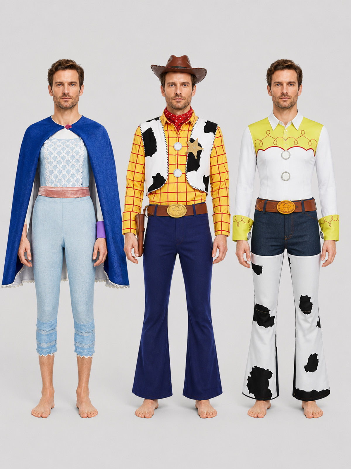 Toy Story Cosplay Costume: Woody, Bo Peep, Jessie on-model view