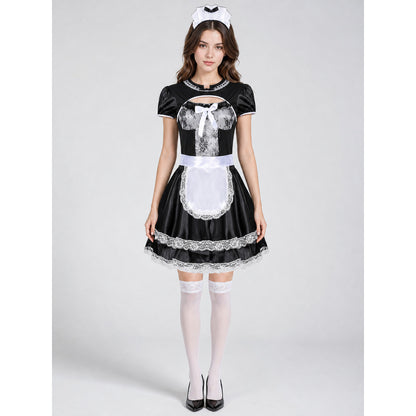 Professional Maid Costume with Apron and Lace