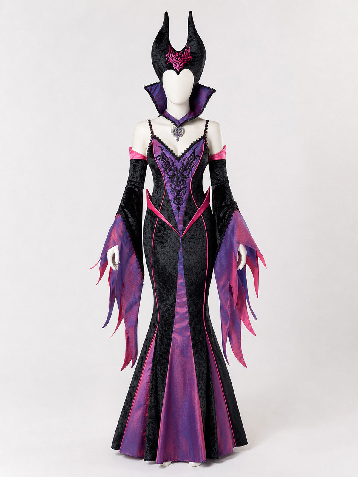 Women's Witch Costume with Hat and Pendant