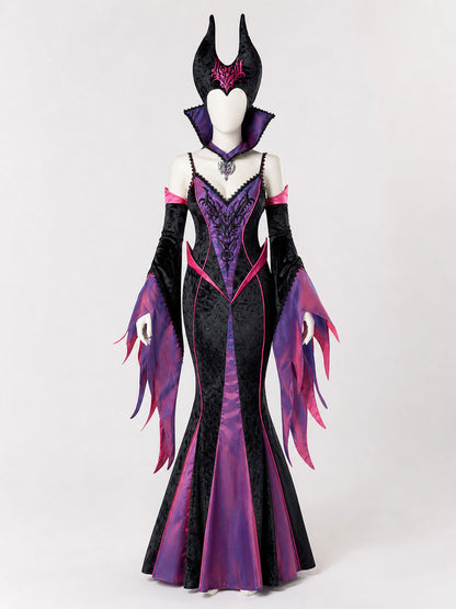 Women's Witch Costume with Hat and Pendant