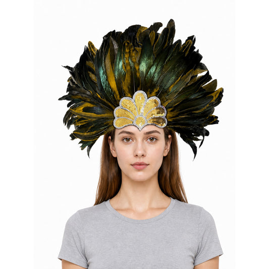 Carnival Feather and Sequin Headpiece