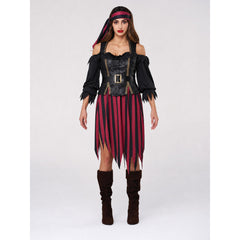 Pirate Cosplay Costume with Corset and Headscarf