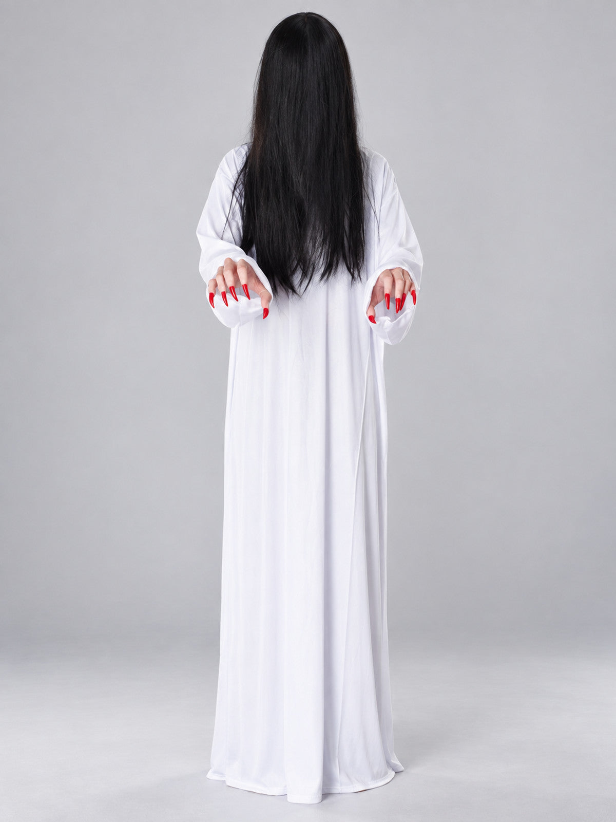 Halloween Costume White Long Robe with Sleeves
