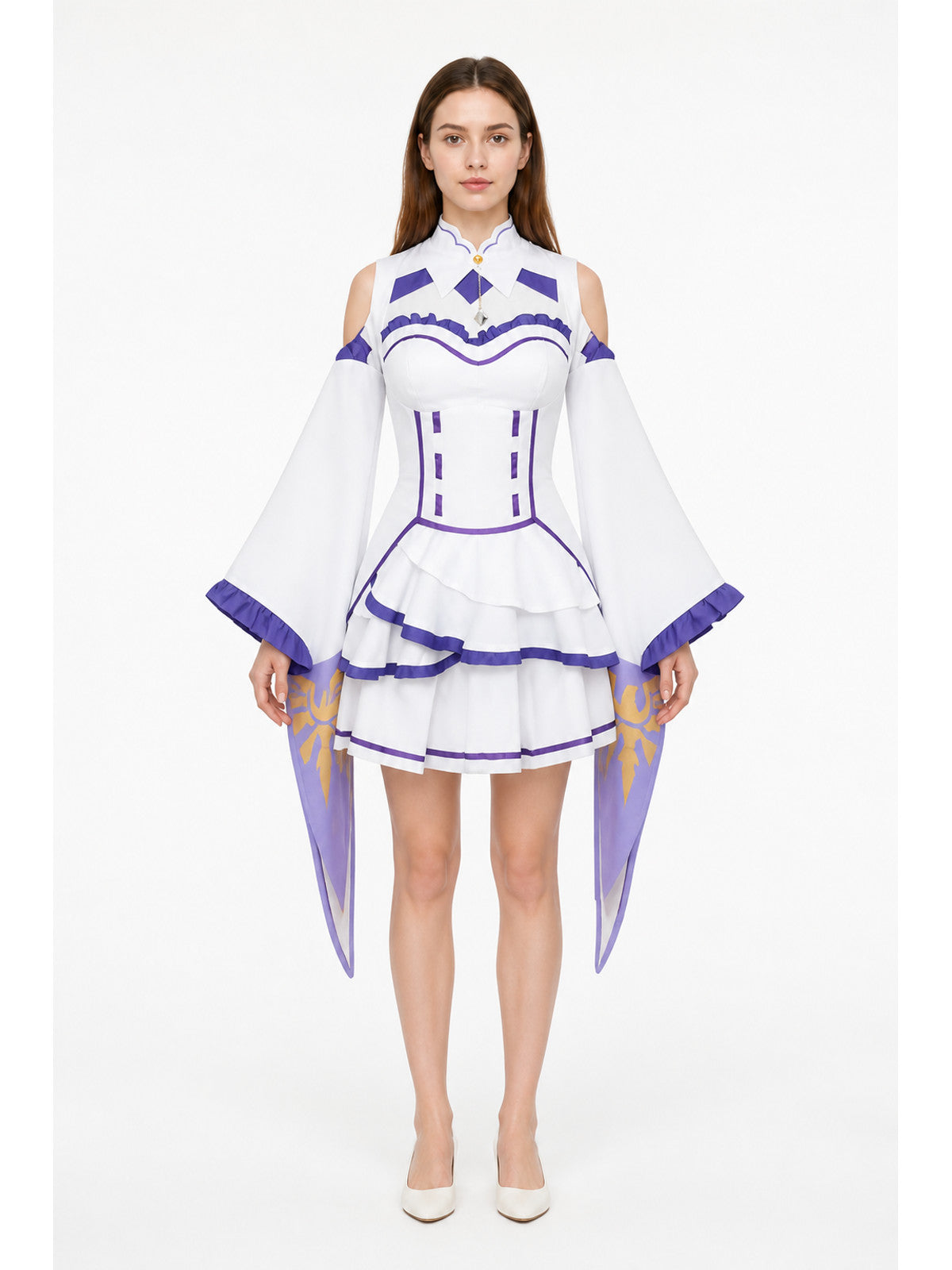 Emilia Cosplay Dress with Tiered Skirt and Sleeves main product view